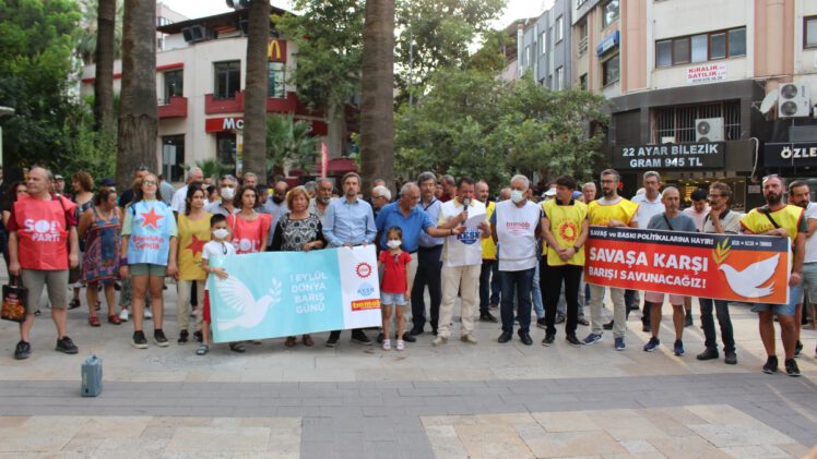 KESK – DİSK – TMMOB UN DÜZENLEYİCİ VE SİYASİ PARTİLER DERNEKLER VE STK LARIN KATILIMIYLA 1 EYLÜL DÜNYA BARIŞ GÜNÜNDE BARIŞ TALEBİMİZİ HAYKIRDIK.