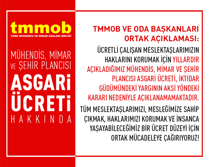 MÜHENDİS, MİMAR VE ŞEHİR PLANCILARININ HAKLARINI SAVUNMAYA, İNSANCA YAŞANACAK BİR GELİR DÜZEYİ İÇİN MÜCADELE ETMEYE DEVAM EDECEĞİZ! MÜHENDİS, MİMAR VE ŞEHİR PLANCILARININ HAKLARINI SAVUNMAYA, İNSANCA YAŞANACAK BİR GELİR DÜZEYİ İÇİN MÜCADELE ETMEYE DEVAM EDECEĞİZ!